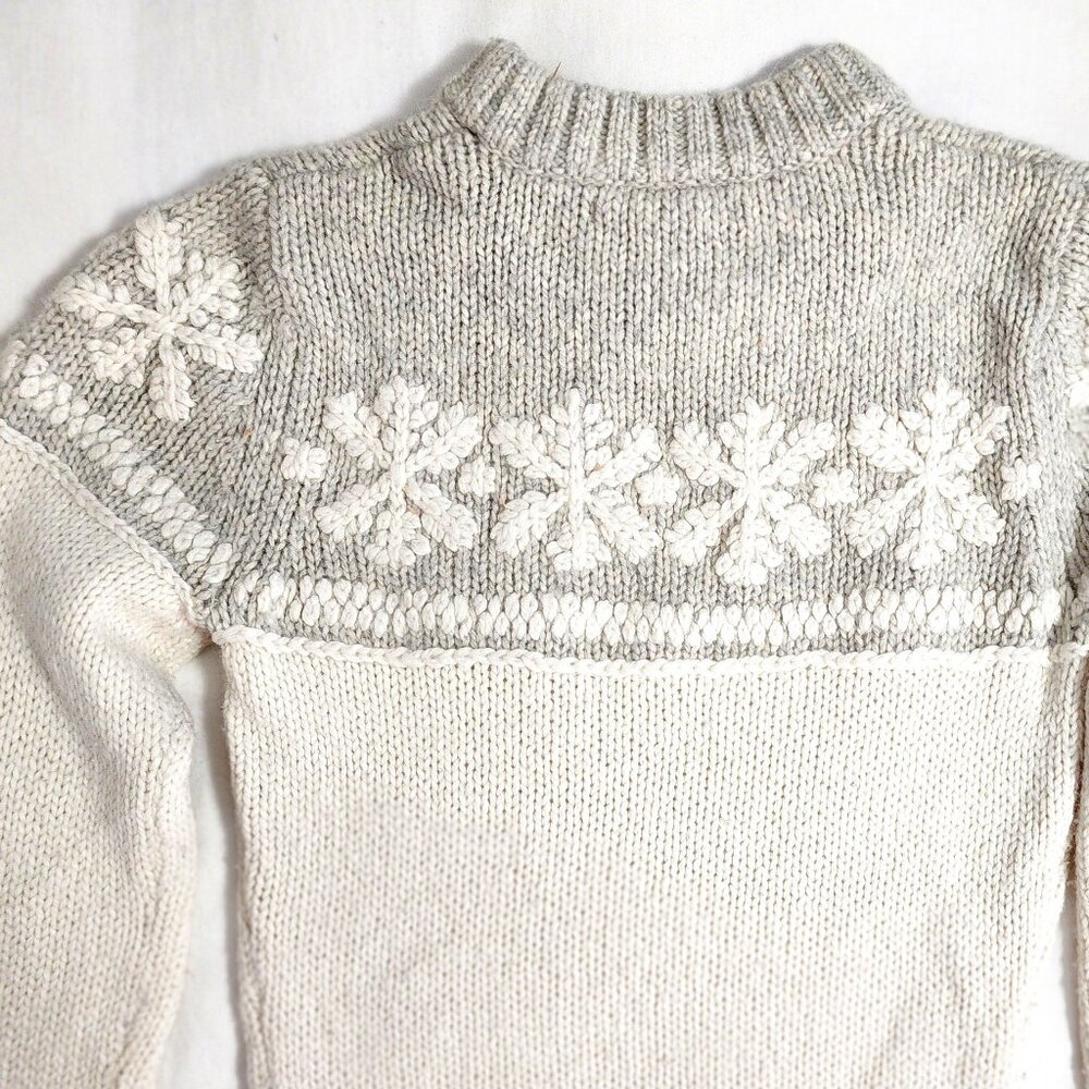 Abercrombie&Fitch Womens WinterWhite&Gray Lambswool Blend Snowflake Sweater - Picture 9 of 10